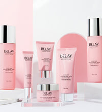 Pink Belay facial care cosmetics set with avocado and hyaluronic acid for skin hydration