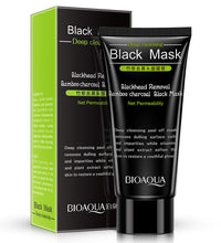 Bamboo charcoal blackhead mask black tube with green and black packaging for deep cleansing