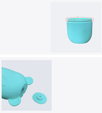 Blue silicone ice face roller for skincare container with screw lid and detachable parts