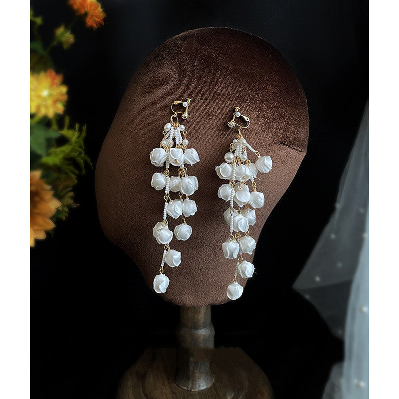 Handmade Tassel Earrings With Lily Of The Valley Buds