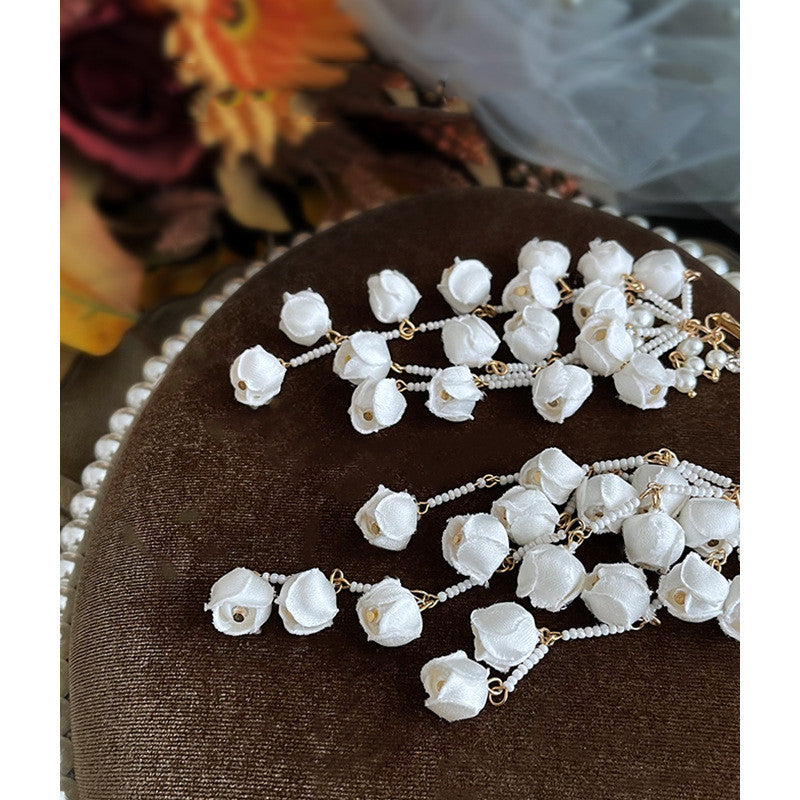 Handmade Tassel Earrings With Lily Of The Valley Buds