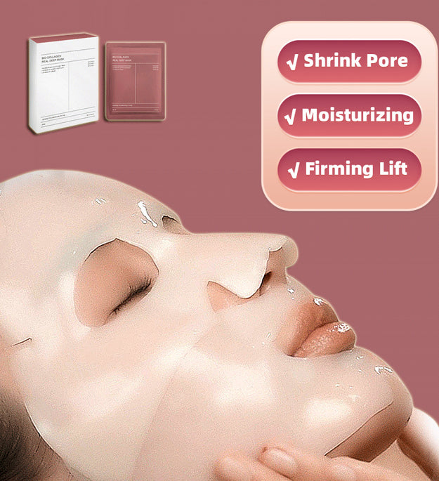 Rose pink bio collagen single use sachet for deep hydration facial mask with hydrating firming care