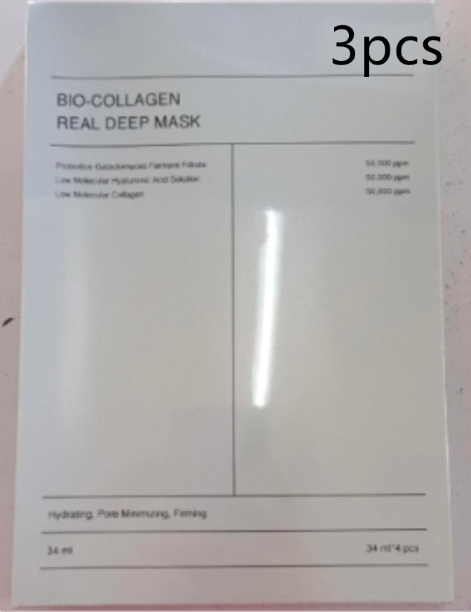 Bio collagen Real Deep Mask 3 pcs pack moisturizing pore firming sheet mask deep hydration facial mask