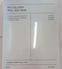 White Bio Collagen Real Deep Mask sachet showing product text 34 ml hydrating pore minimizing firming deep hydration facial mask
