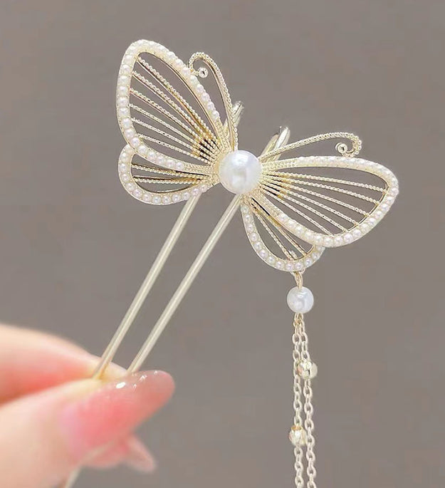 Pearl Butterfly Hairpin Girl's High Sense