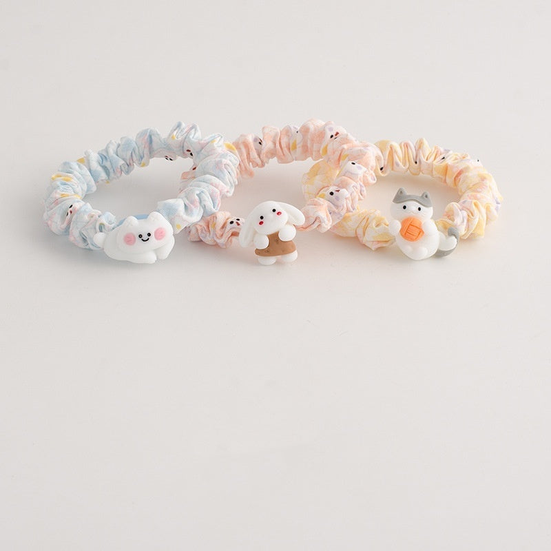 Summer Cute Puppy Floral Small Intestine Hair Ring