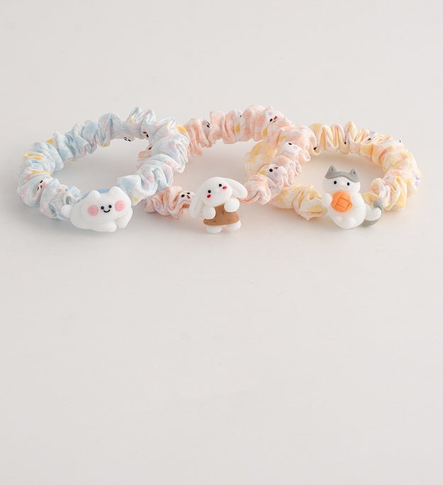 Summer Cute Puppy Floral Small Intestine Hair Ring