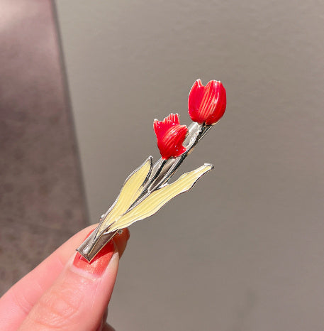 Tulip Flower Hairpin Color Drop Oil
