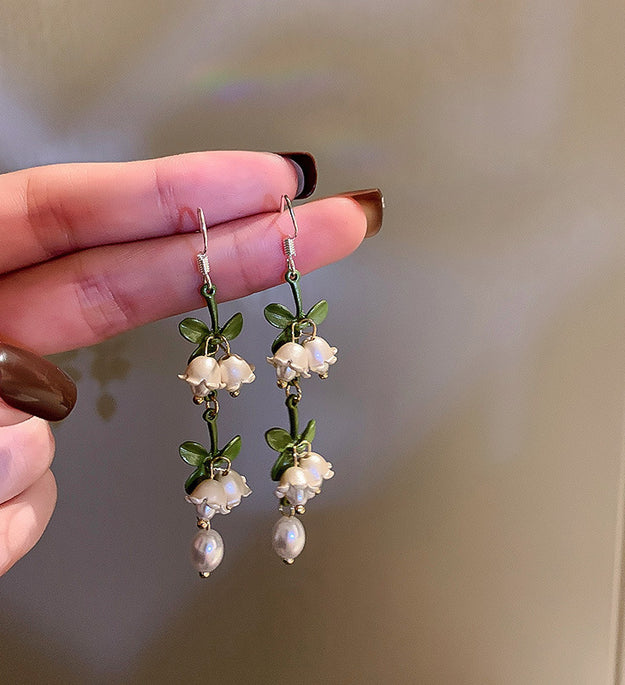 Pearl Lily Of The Valley Earrings Personality Flower Forest