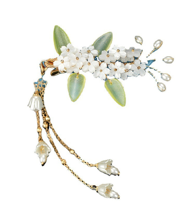 Women's Tassel Clip Antique Style Lily Of The Valley Hair Accessories