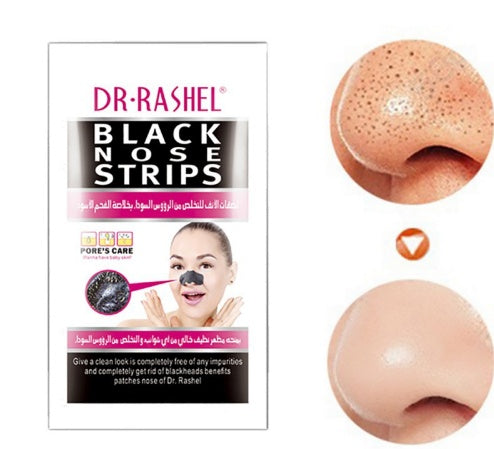 Dr Rashel blackhead remover nose strips package with before and after nose close up images