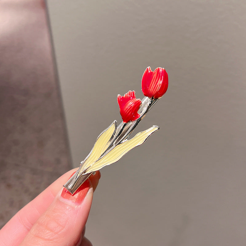 Tulip Flower Hairpin Color Drop Oil
