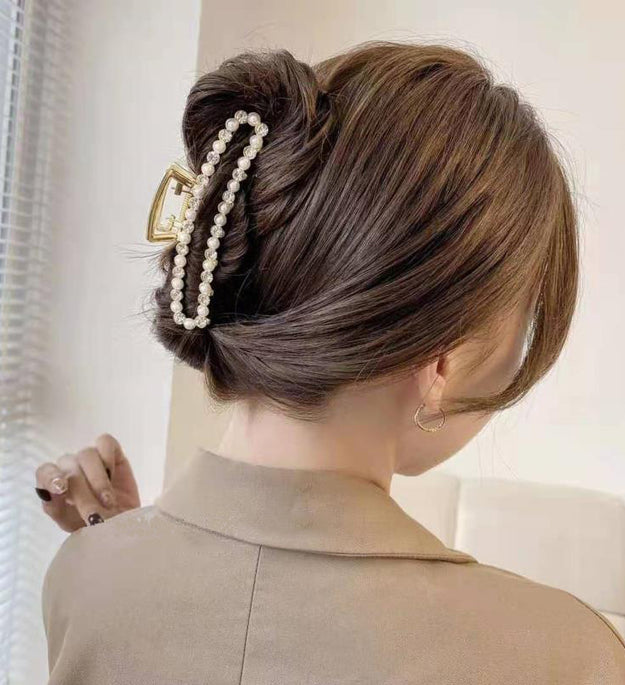 Metal Clip Large Elegant Pearl Hairpin