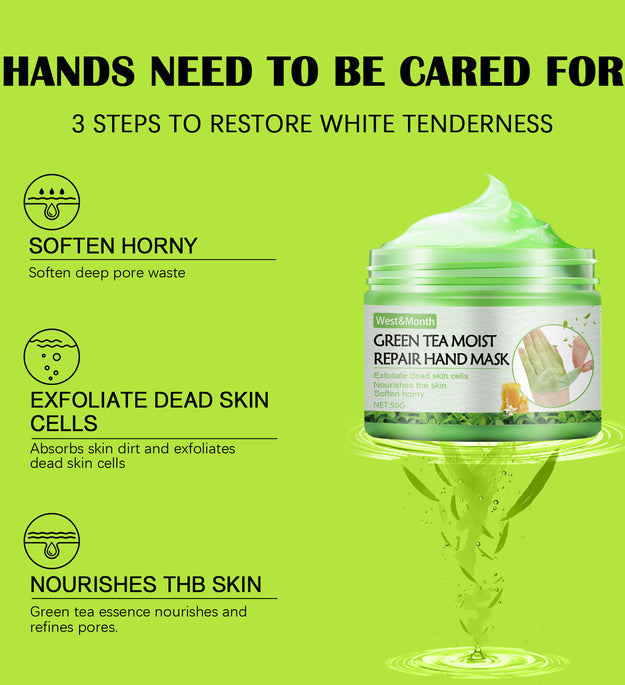 Green Tea Repair Hand Mask Skin Rejuvenation Anti-chapping