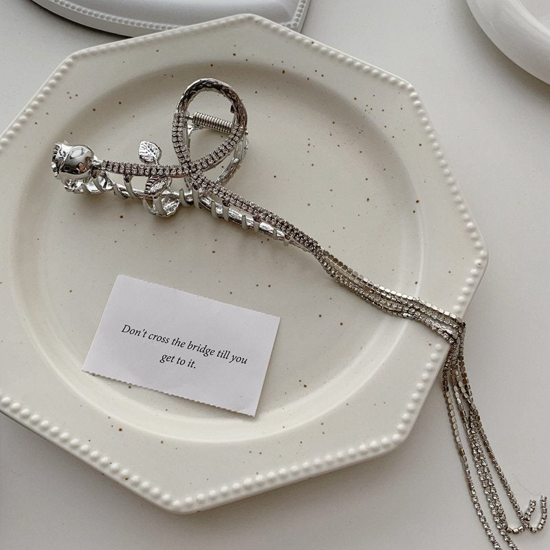 Tassel Chain Metal Hair Grab Plate Clip