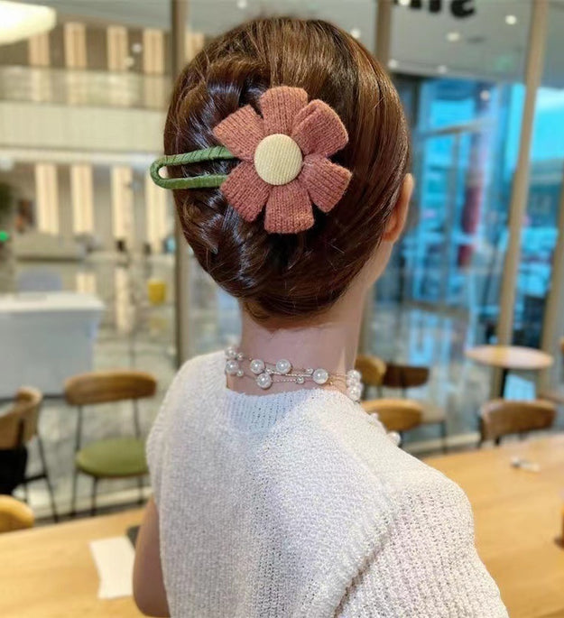 Large Cloth Flower Hairpin Hair Curling At The Back Of The Head High-end Mori Clip