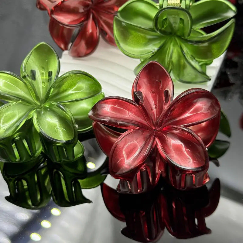 Christmas Barrettes Plumeria Rubra Grip Loose Clip