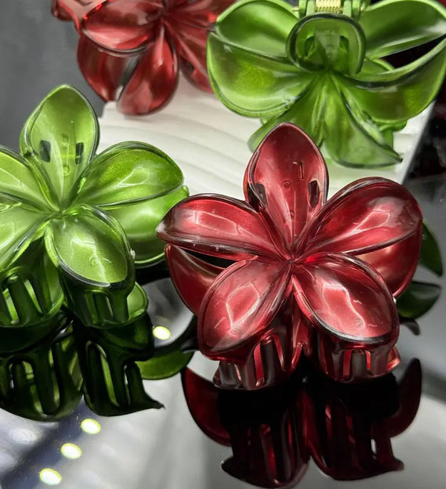 Christmas Barrettes Plumeria Rubra Grip Loose Clip
