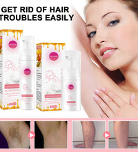 Hair removal mousse for sensitive skin with before and after results on armpit and leg hair removal