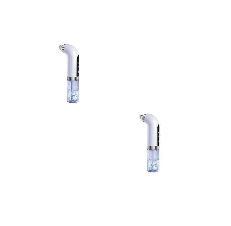 White electric pore vacuum cleaner with transparent dust container and ergonomic design