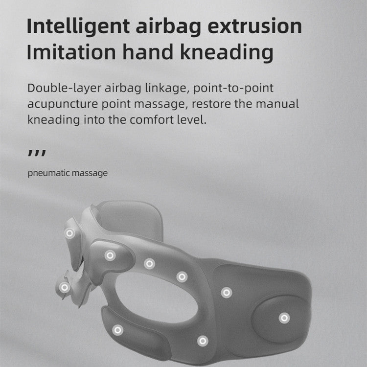 Eye heating massager with intelligent airbag extrusion and imitation hand kneading for pneumatic massage
