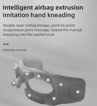 Eye heating massager with intelligent airbag extrusion and imitation hand kneading for pneumatic massage