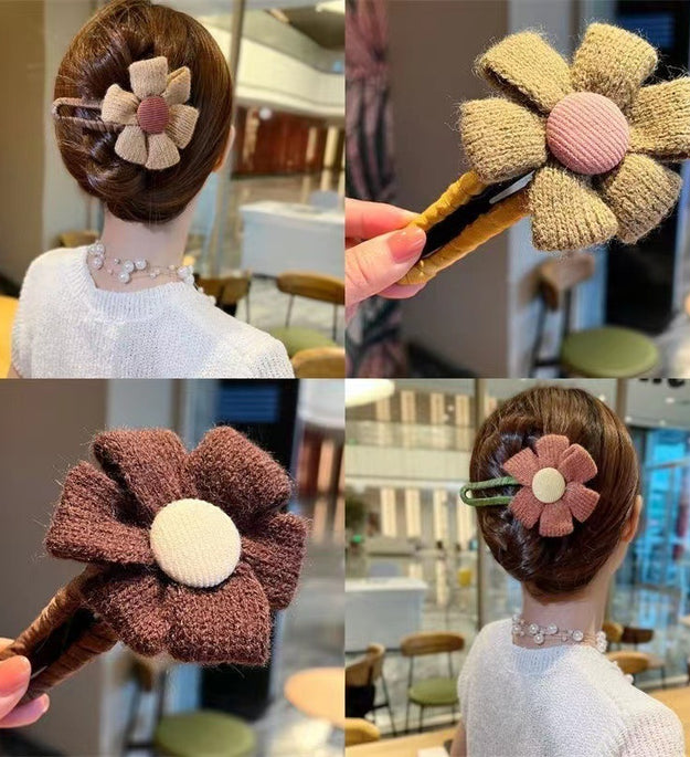 Large Cloth Flower Hairpin Hair Curling At The Back Of The Head High-end Mori Clip
