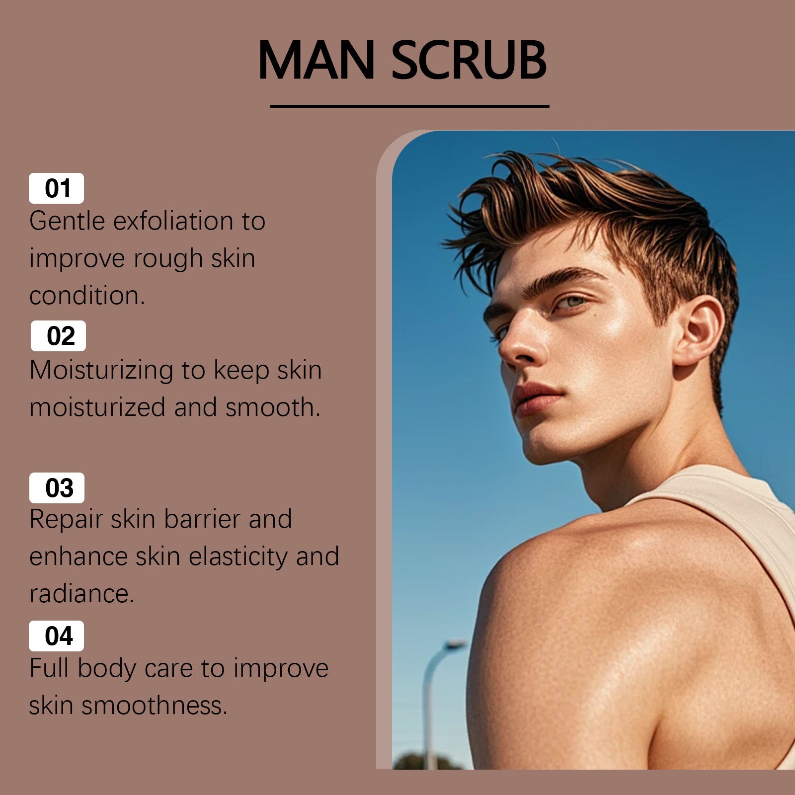 Men's Coffee Body Scrub Cream Gentle Cleansing Cutin Dead Skin Moisturizing