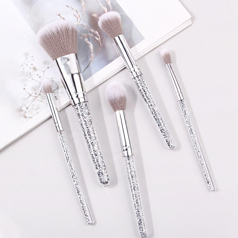New 5 Diamond Handle Makeup Brush Set Soft Fur Face Powder Repair Eyeshadow Brush Exquisite Portable Makeup Tools