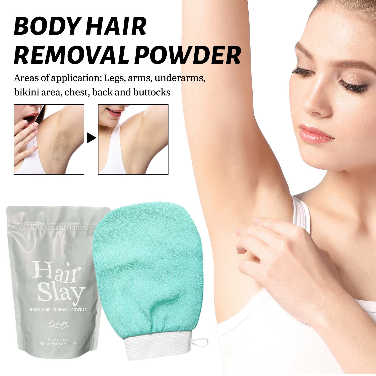 Hair Removal Powder Mild Skin Cleaning Body Armpit Hair Leg Hair Refreshing Depilatory Cream