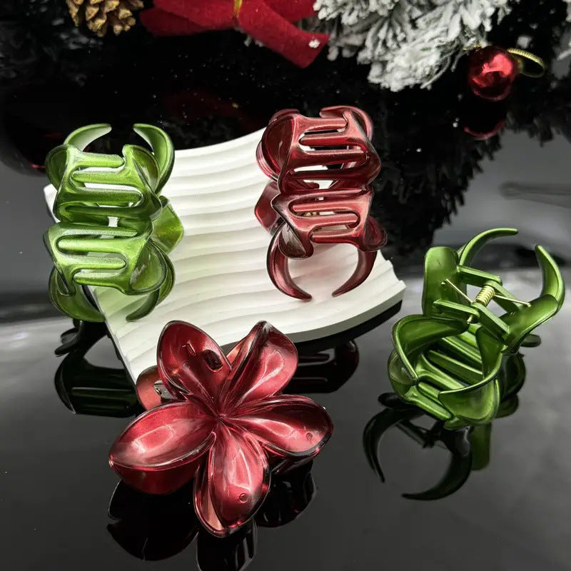 Christmas Barrettes Plumeria Rubra Grip Loose Clip