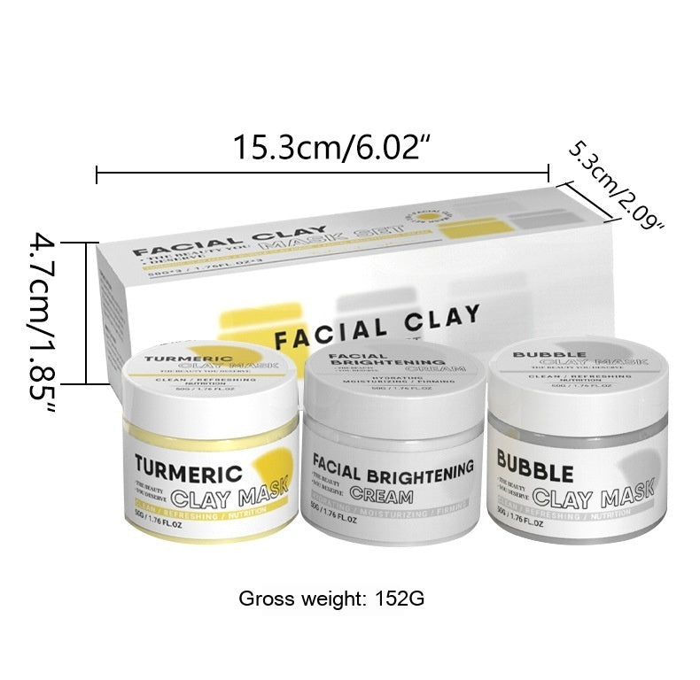 Three Colors Clay Mask Suit Moisturizing