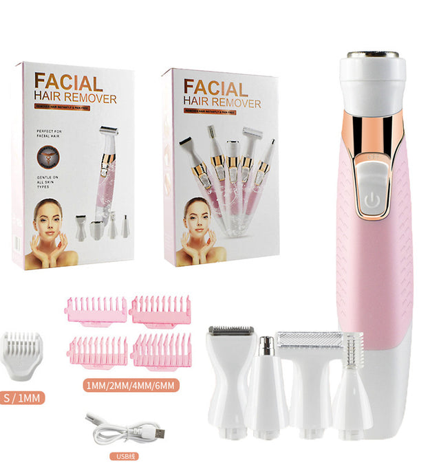 Electric Hair Removal Device Female USB Shaver 5 In 1 Eyebrow Trimmer