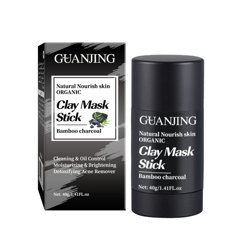 Guanjing organic bamboo charcoal face mask clay stick with detoxifying and moisturizing benefits