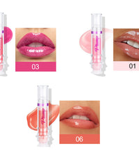 Set of lip plumper with chili extract in three shades with glossy finish on lips