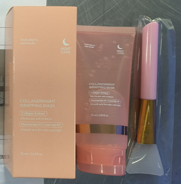 Anti-wrinkle overnight mask CollagenNight Wrapping Mask with collagen extract and night care brush