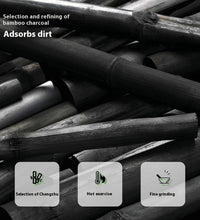 Close-up of fine black bamboo charcoal sticks used in bamboo charcoal blackhead remover cream for adsorbing dirt