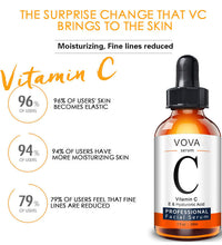 VOVA Vitamin C Professional Facial Serum bottle highlighting benefits as best facial serum for brightening skin